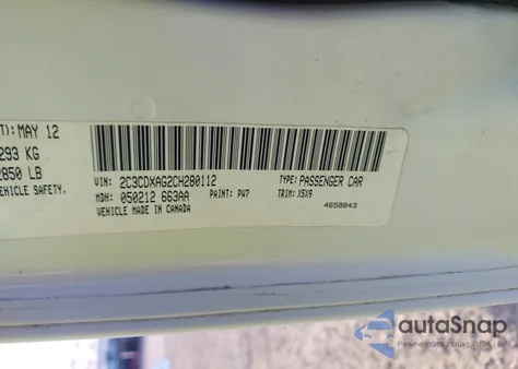 2012 Dodge Charger Police from USA, damaged, VIN 2C3CDXAG2CH280112